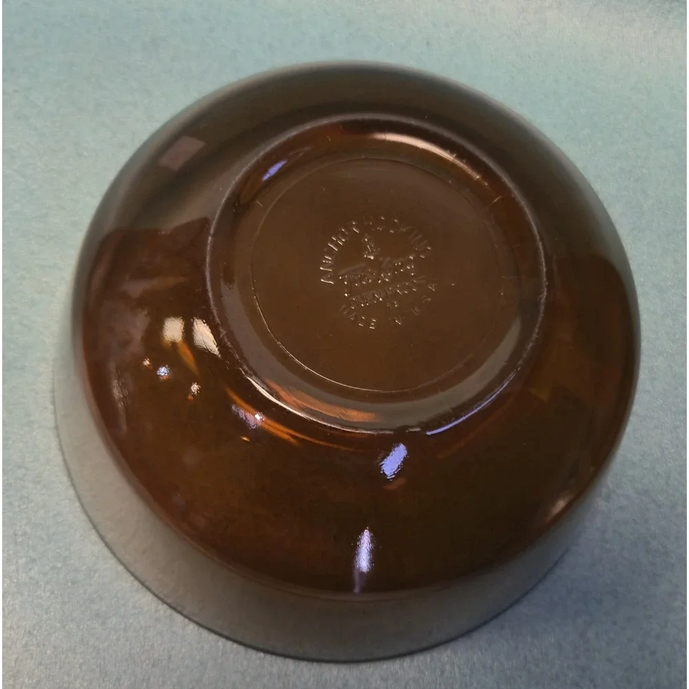 Vintage Anchor Hocking Amber Glass Mixing Bowl Serving Bowl Retro Kitchenware